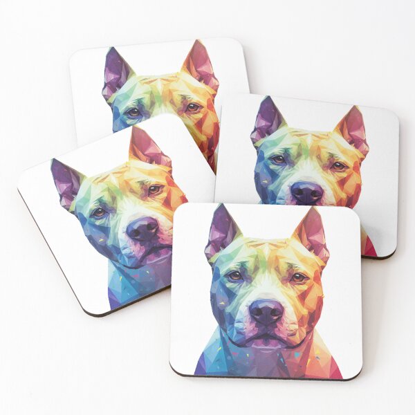 Item preview, Pitbull Poligonal Arcoíris – Arte Geométrico Moderno y Colorido designed and sold by bsbd-action.
