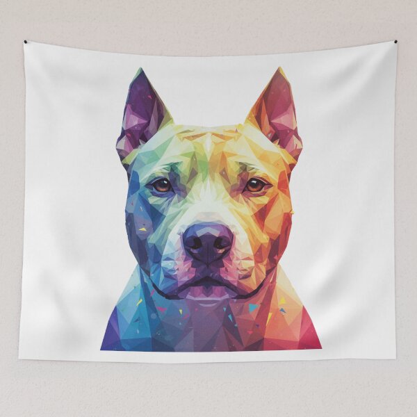 Item preview, Pitbull Poligonal Arcoíris – Arte Geométrico Moderno y Colorido designed and sold by bsbd-action.