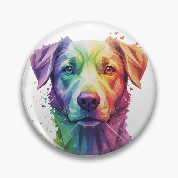 Item preview, Golden Retriever Poligonal Arcoíris – El Mejor Amigo en Colores designed and sold by bsbd-action.