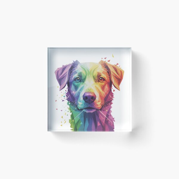 Item preview, Golden Retriever Poligonal Arcoíris – El Mejor Amigo en Colores designed and sold by bsbd-action.