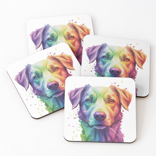 Item preview, Golden Retriever Poligonal Arcoíris – El Mejor Amigo en Colores designed and sold by bsbd-action.