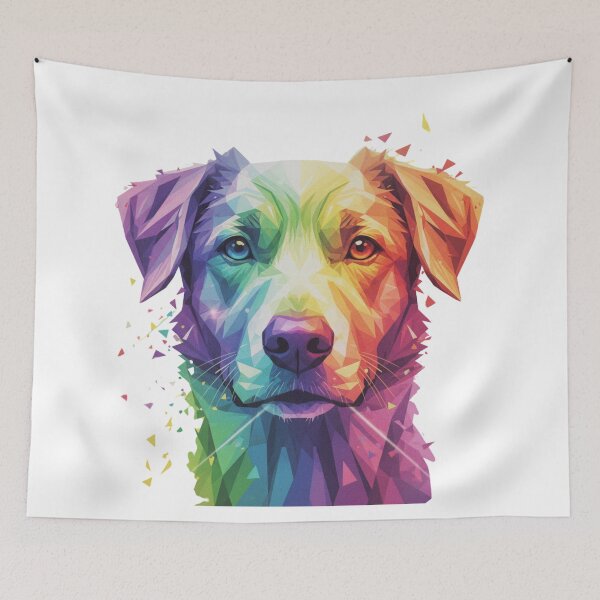 Item preview, Golden Retriever Poligonal Arcoíris – El Mejor Amigo en Colores designed and sold by bsbd-action.