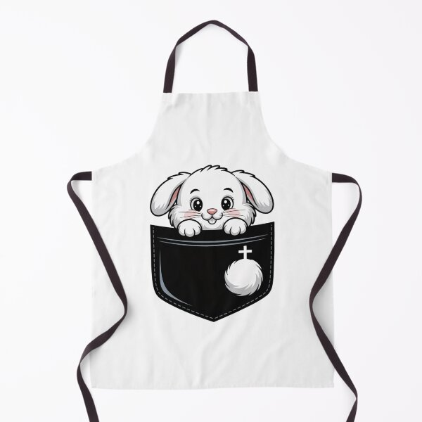Item preview, Charming Kawaii Bunny Pocket With Cross Peeking designed and sold by chattsuede.