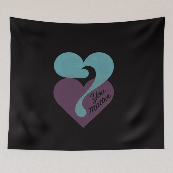 Item preview, You Matter Suicide Prevention Awareness Teal Purple Heart designed and sold by ConceptThena.