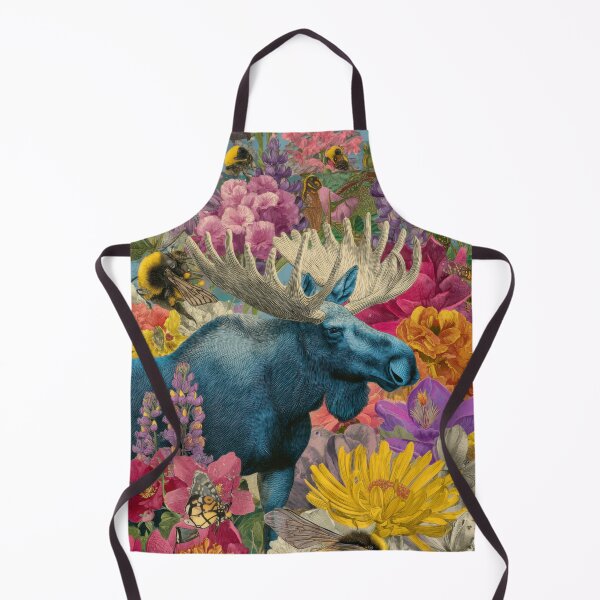 Item preview, Blue Moose in a Garden of Wildflowers – Vibrant Nature Collage designed and sold by dawnleblanc55.