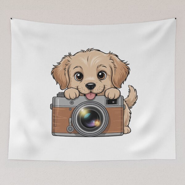 Item preview, Kawaii Fluffy Puppy Vintage Camera Photography designed and sold by chattsuede.