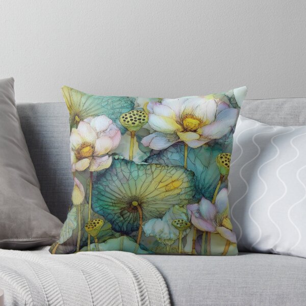 Item preview, Radiant Lotus Garden in Alcohol Ink Seamless Pattern designed and sold by dawnleblanc55.