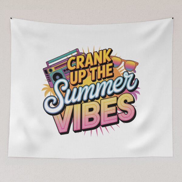 Item preview, Crank Up The Summer Vibes Retro Boombox designed and sold by chattsuede.
