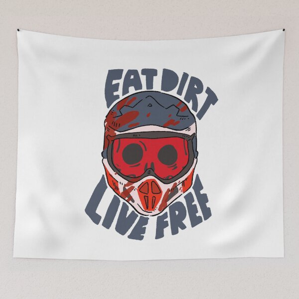 Item preview, EAT DIRT LIVE FREE - MOTOCROSS HELMET ILLUSTRATION designed and sold by RNASstuff.