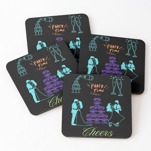 Item preview,  Cheers Party Time Stacked Champagne Glasses colorful  designed and sold by MusikalTales.
