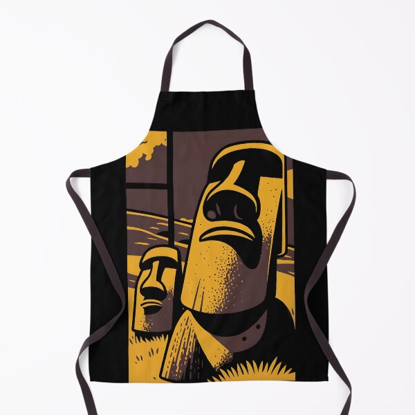 Item preview,  Moai Easter Island Statue Shirt – Earthy Yellow-Brown Duotone Tee   designed and sold by WAUZ.