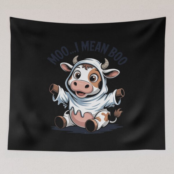 Item preview, Moo I Mean Boo Spooky Cow Halloween Patchwork Spooky designed and sold by ShelFisher.