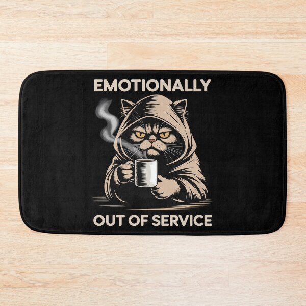 Item preview, Moody Cat Coffee Emotionally Out of Service Funny designed and sold by ShelFisher.