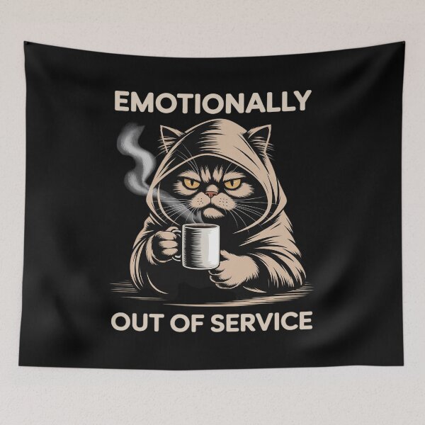 Item preview, Moody Cat Coffee Emotionally Out of Service Funny designed and sold by ShelFisher.