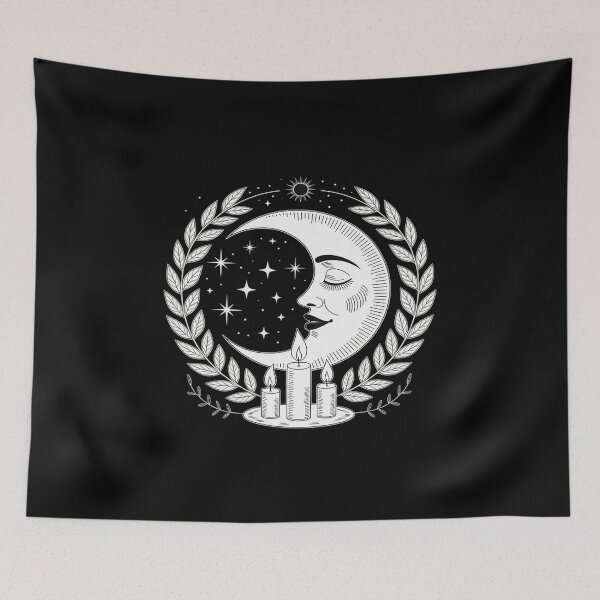 Item preview, Moon Face with Candles and Celestial Ritual in Witchcore designed and sold by ShelFisher.