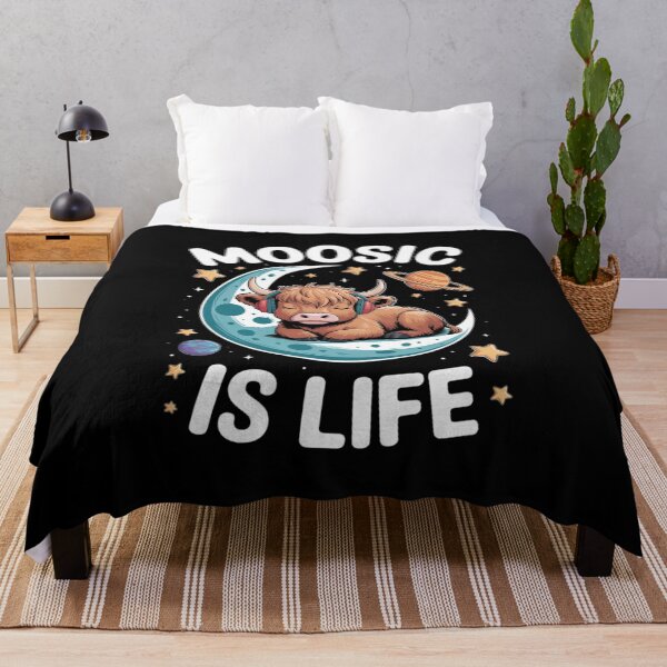 Item preview, Moosic is Life Cute High Land Cow On Moon Women, Girls designed and sold by ShelFisher.