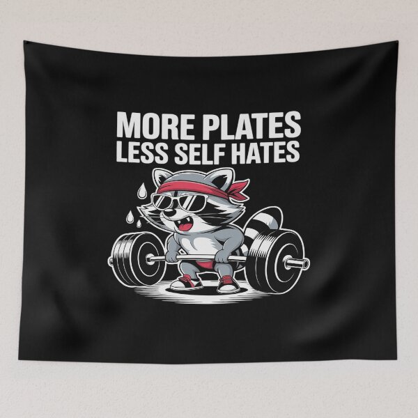 Item preview, More Plates Less Self Hates Possum Gym designed and sold by ShelFisher.