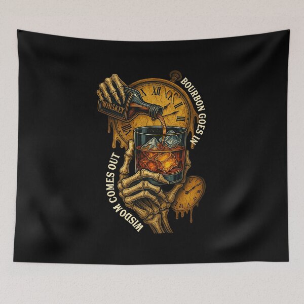 Item preview, Whiskey Humor Skeleton Bourbon T-Shirt designed and sold by LarryMBrown.
