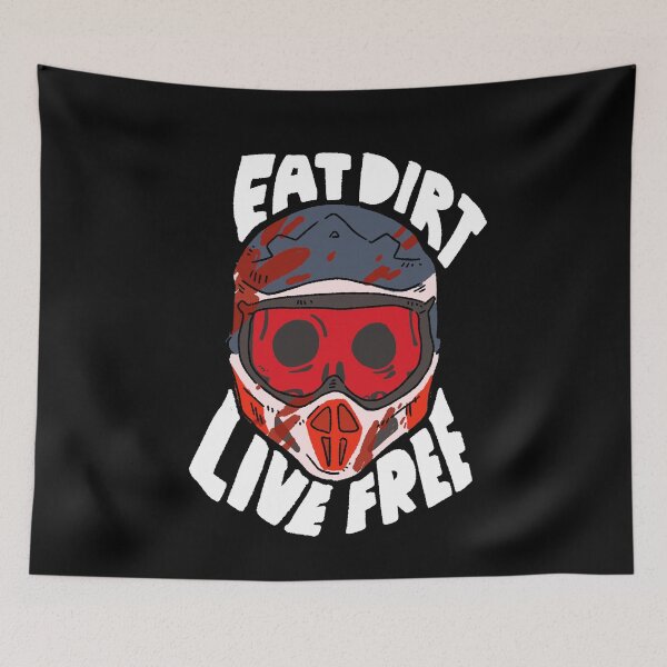 Item preview, EAT DIRT LIVE FREE - MOTOCROSS HELMET ILLUSTRATION - WHITE designed and sold by RNASstuff.