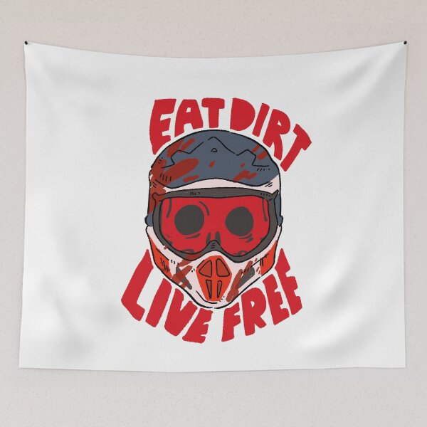 Item preview, EAT DIRT LIVE FREE - MOTOCROSS HELMET ILLUSTRATION - RED designed and sold by RNASstuff.