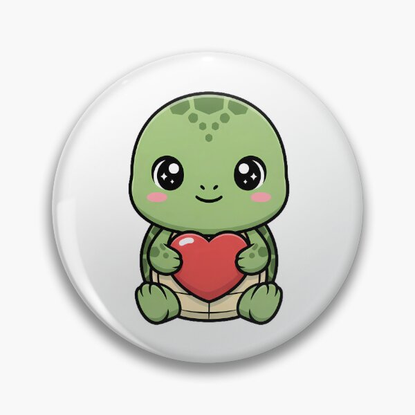 Item preview, Cute Kawaii Turtle Holding Heart Cartoon Illustration designed and sold by Cute Stickers Machine.
