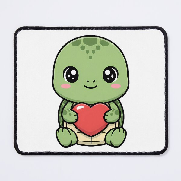 Item preview, Cute Kawaii Turtle Holding Heart Cartoon Illustration designed and sold by Cute Stickers Machine.