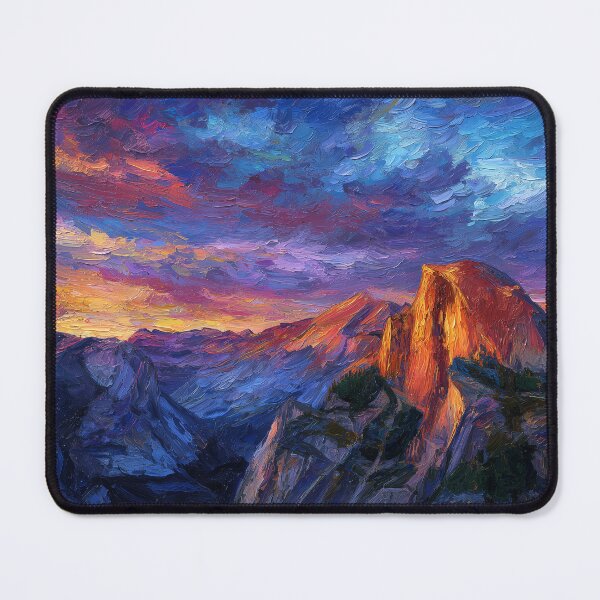 Item preview, Yosemite Half Dome Sunset Painting – Colorful Mountain Landscape Art designed and sold by ArgentoArt.