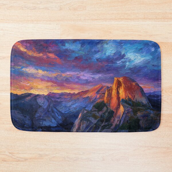 Item preview, Yosemite Half Dome Sunset Painting – Colorful Mountain Landscape Art designed and sold by ArgentoArt.