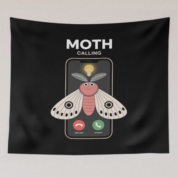 Item preview, Moth Calling Funny Insect designed and sold by ShelFisher.