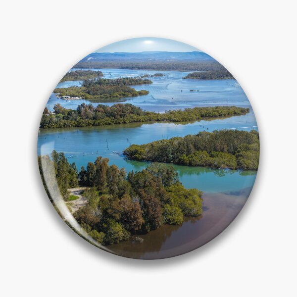 Item preview, Aerial view over Wallis Lake in Forster designed and sold by Justin Mckinney.