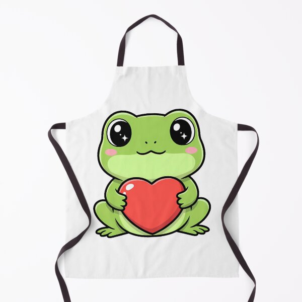 Item preview, Cute Kawaii Frog Holding Heart Cartoon Illustration designed and sold by Cute Stickers Machine.