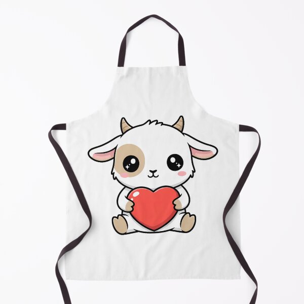 Item preview, Cute Kawaii Goat Holding Heart Cartoon Illustration designed and sold by Cute Stickers Machine.