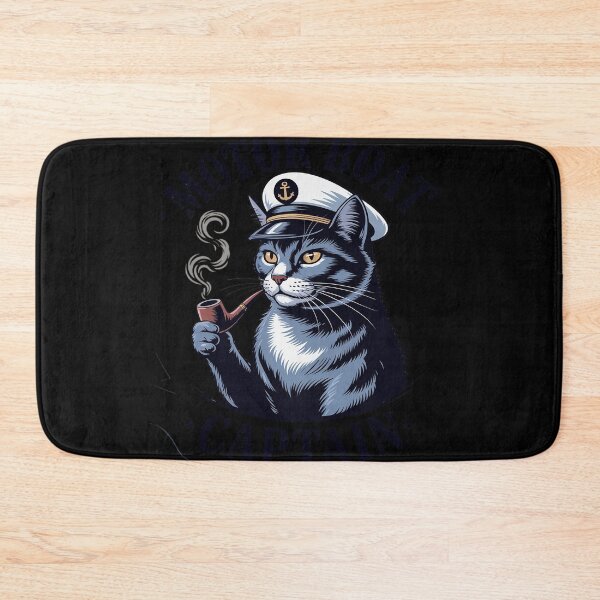 Item preview, Motor Boat Captain Cat Funny Fishing Pontoon Vacation designed and sold by Sandrhaus.