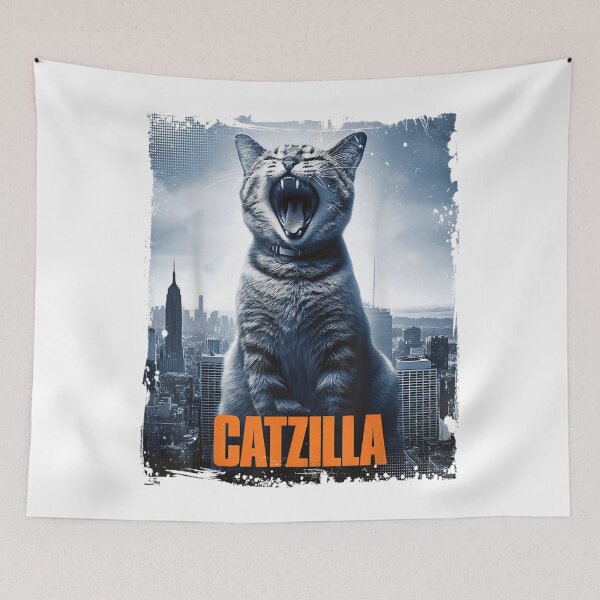 Item preview, Catzilla Roaring Over City Skyline Cat Monster Kitten Kitty Men Kids Women designed and sold by KirbyDa.