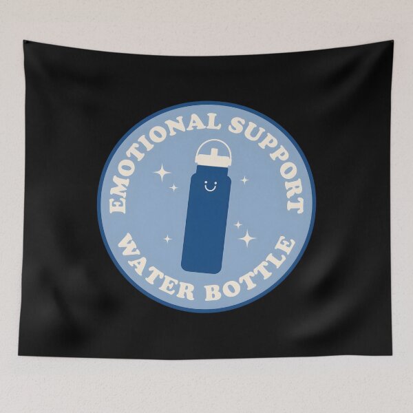 Item preview, Emotional Support Water Bottle Sticker Blue designed and sold by tandydowers.