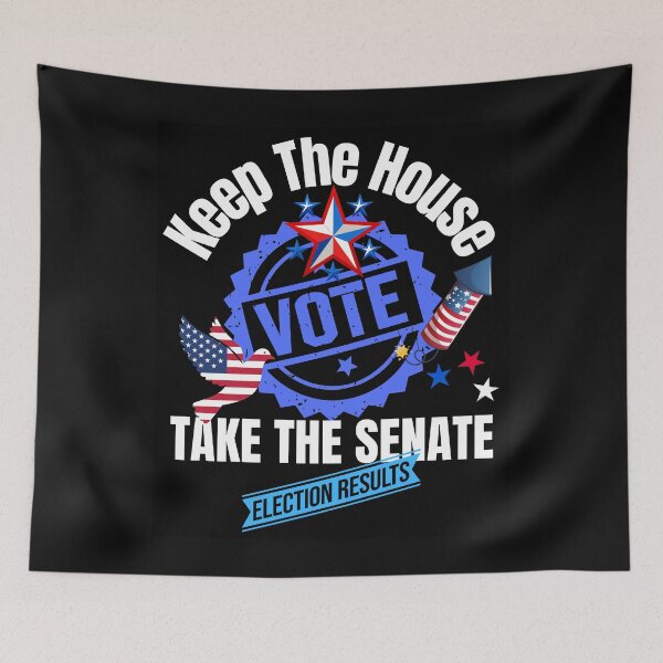 Item preview, Keep The House Take The Senate Vote Blue Political Design designed and sold by EarthArtDesigns.