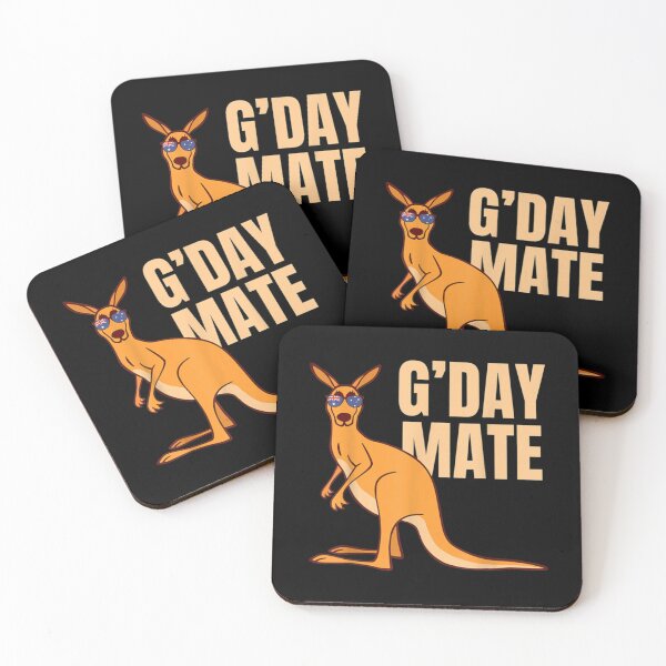 Item preview, Australia G'day Mate Funny Kangaroo Australian Symbol   designed and sold by ruthannpa.