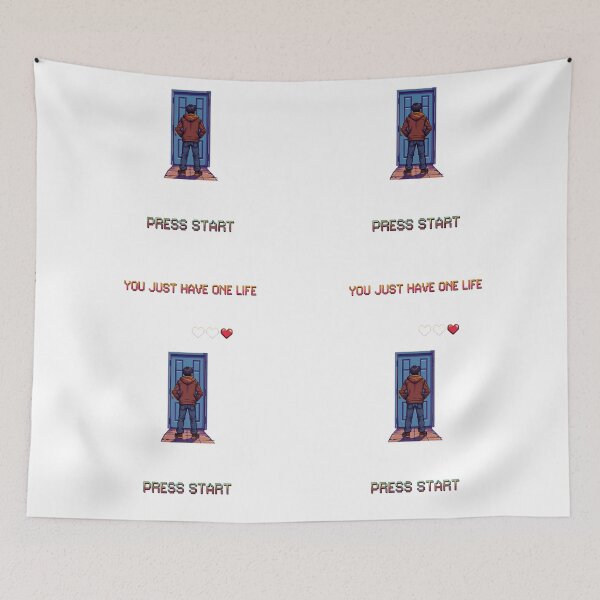 Item preview, You just have one life - press start pixel art designed and sold by Substance_life.