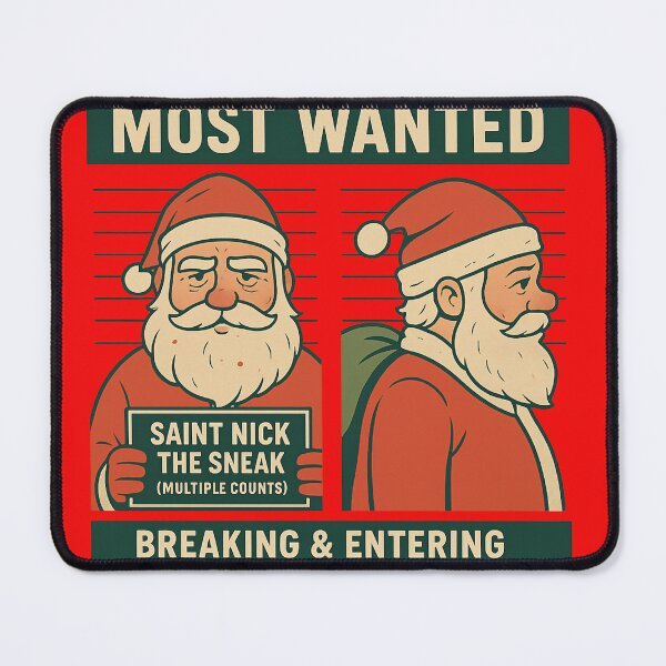 Item preview, Saint Nick the Sneak – Santa Mugshot designed and sold by Laughprints.