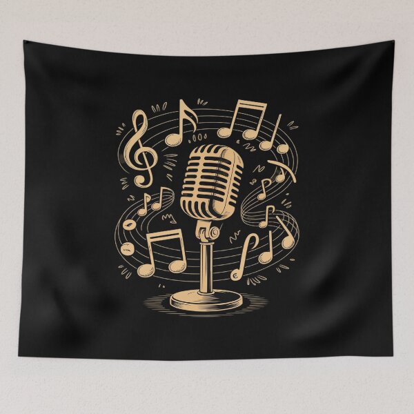 Item preview, Musical Theatre Music Notes Treble Clef Microphone designed and sold by ryukaizox1.
