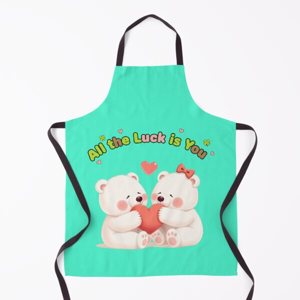 Item preview, Cute Polar Bear Couple "All The Luck Is You" - Romantic Lucky in Love Art designed and sold by MCT-GALLERY.