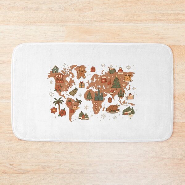 Item preview, World Christmas Map – Cute Global Holiday Illustration (Warm Retro Style) designed and sold by Wander Vibes.
