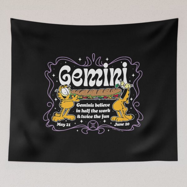 Item preview, Garfield Zodiac Gemini Funny Retro Art designed and sold by gonyeagoensv.