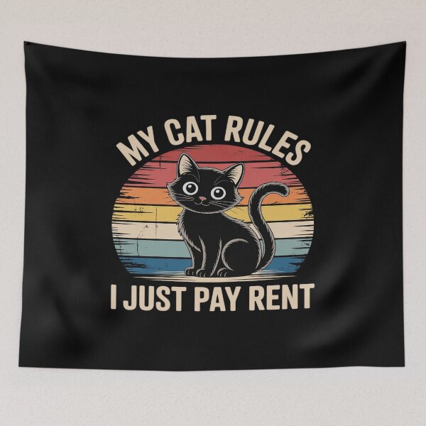 Item preview, My Cat Rules I Just Pay Rent Cat Mom Cat Dad Cat Lover designed and sold by Rotasiin.