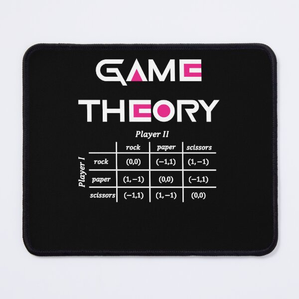 Item preview, Funny Nerdy Game Theory Rock Paper Scissors Payoff Matrix White Text designed and sold by MathWare MathClips.