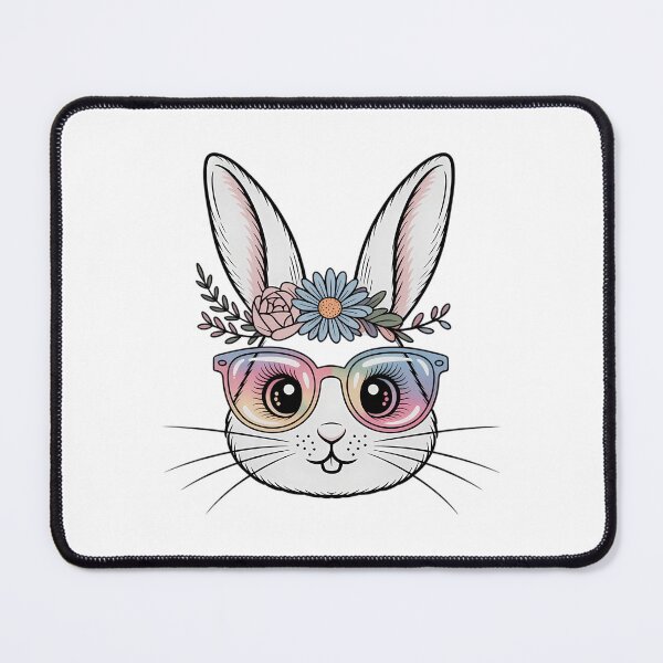 Item preview, Cute Bunny Rabbit Face Tie Dye Glasses Girl Happy Easter Day designed and sold by Bandikonsalez.