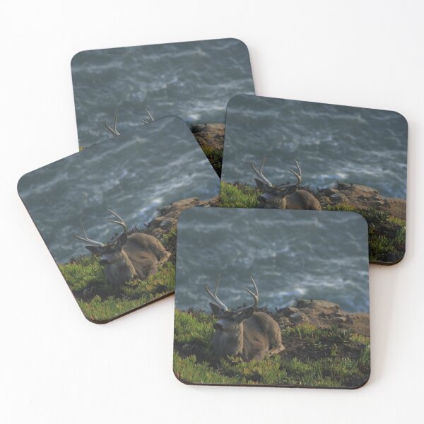 Item preview, Buck on a steep ocean cliff designed and sold by Samuel Leavitt.