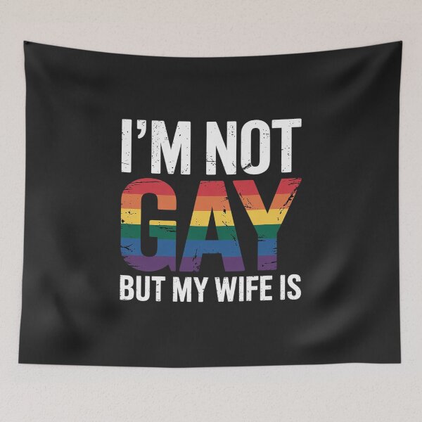 Item preview, I'm Not Gay But My Wife Is Funny LGBT Rainbow Wedding designed and sold by procionartss.