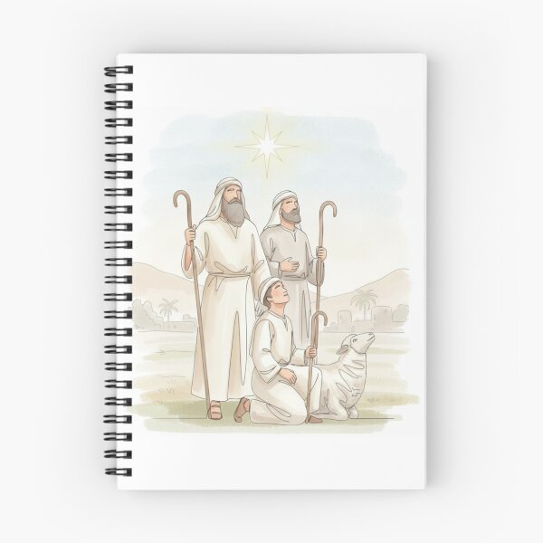Item preview, Line Art Watercolor Shepherds Christmas Nativity designed and sold by Seeds of Change.