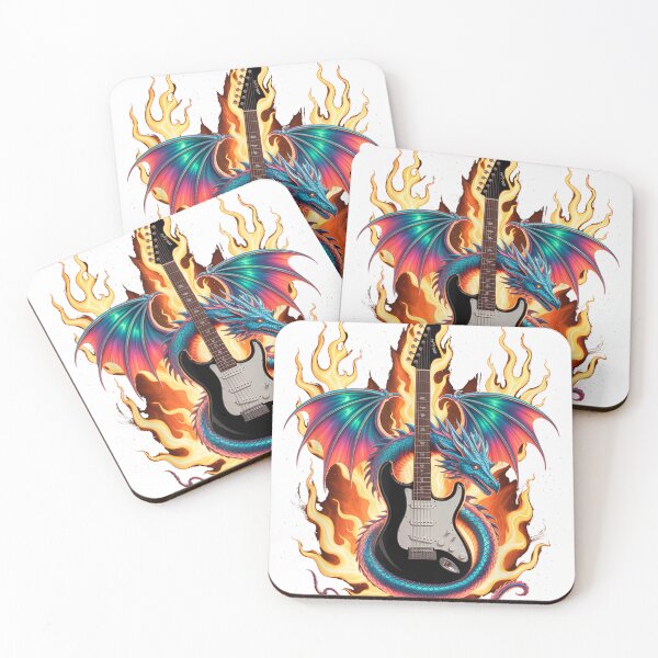 Item preview, Electric Guitar Graphic with Fiery Winged Silhouette Retro Men Women designed and sold by WillLara5Deut.